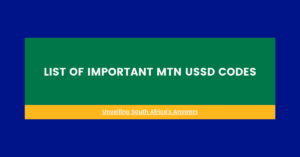 List of important mtn USSD Codes