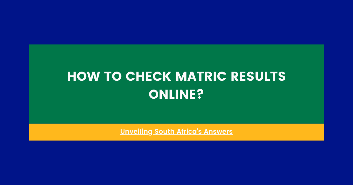 how to check matric results online